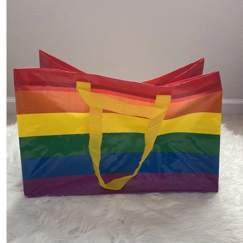 IKEA Rainbow Reusable Shopping Large Tote Bag